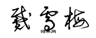 曾慶福戴雪梅草書個性簽名怎么寫