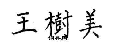 何伯昌王樹美楷書個性簽名怎么寫