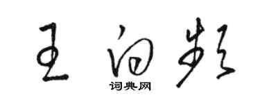 駱恆光王白頻草書個性簽名怎么寫