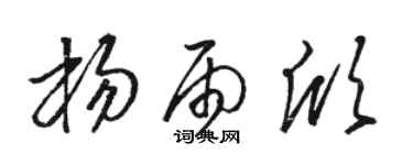 駱恆光楊雨欣草書個性簽名怎么寫