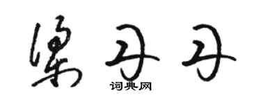 駱恆光梁丹丹草書個性簽名怎么寫