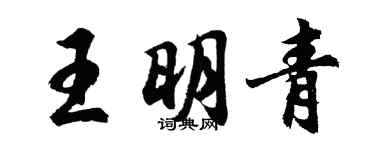 胡問遂王明青行書個性簽名怎么寫