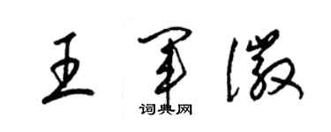 梁錦英王軍徽草書個性簽名怎么寫