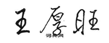 駱恆光王厚旺行書個性簽名怎么寫