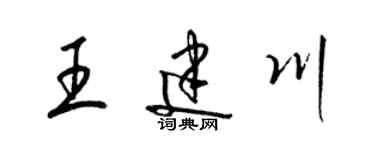 梁錦英王建川草書個性簽名怎么寫