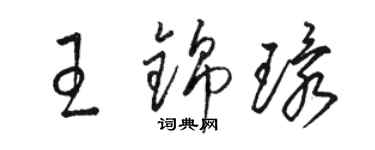 駱恆光王錦環草書個性簽名怎么寫