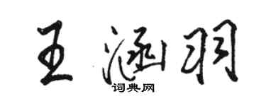 駱恆光王涵羽行書個性簽名怎么寫