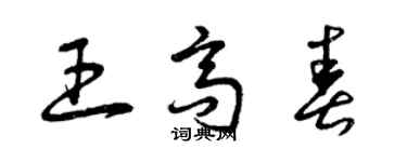 曾慶福王高春草書個性簽名怎么寫