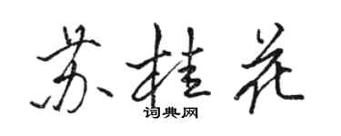 駱恆光蘇桂花行書個性簽名怎么寫