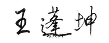 駱恆光王蓬坤行書個性簽名怎么寫