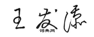 駱恆光王發添草書個性簽名怎么寫