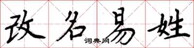 周炳元改名易姓楷書怎么寫