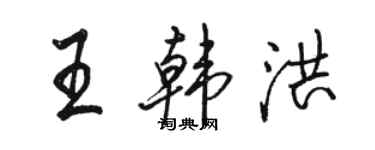 駱恆光王韓洪行書個性簽名怎么寫