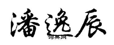 胡問遂潘逸辰行書個性簽名怎么寫