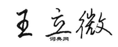 駱恆光王立微行書個性簽名怎么寫