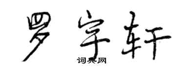 曾慶福羅宇軒行書個性簽名怎么寫