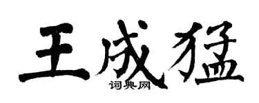 翁闓運王成猛楷書個性簽名怎么寫