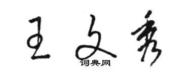 駱恆光王文秀草書個性簽名怎么寫