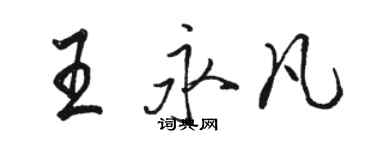 駱恆光王永凡行書個性簽名怎么寫