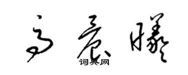 梁錦英高晨曦草書個性簽名怎么寫