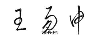 駱恆光王易申草書個性簽名怎么寫