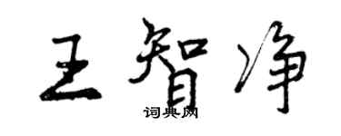 曾慶福王智淨行書個性簽名怎么寫