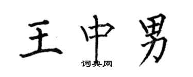 何伯昌王中男楷書個性簽名怎么寫