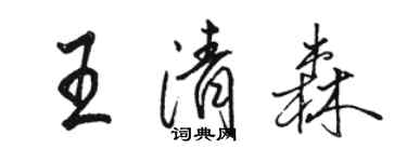 駱恆光王清森行書個性簽名怎么寫