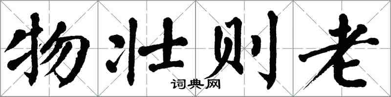 翁闓運物壯則老楷書怎么寫