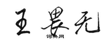 駱恆光王畏無行書個性簽名怎么寫