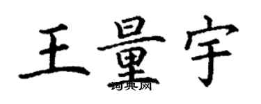 丁謙王量宇楷書個性簽名怎么寫