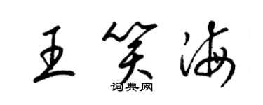 梁錦英王笑海草書個性簽名怎么寫