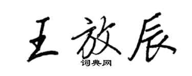 王正良王放辰行書個性簽名怎么寫