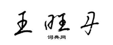 梁錦英王旺丹草書個性簽名怎么寫