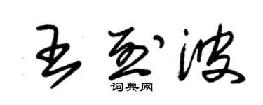 朱錫榮王烈波草書個性簽名怎么寫