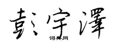 王正良彭宇澤行書個性簽名怎么寫