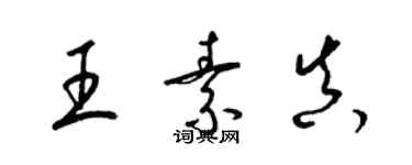 梁錦英王素真草書個性簽名怎么寫