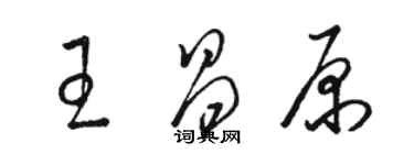 駱恆光王昌原草書個性簽名怎么寫