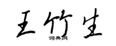 王正良王竹生行書個性簽名怎么寫