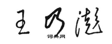 駱恆光王乃澎草書個性簽名怎么寫