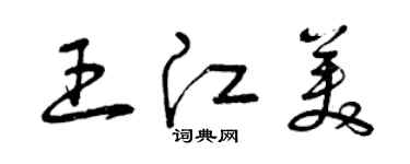 曾慶福王江美草書個性簽名怎么寫