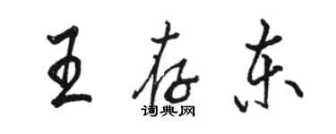 駱恆光王存東行書個性簽名怎么寫