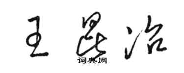 駱恆光王昆冶草書個性簽名怎么寫