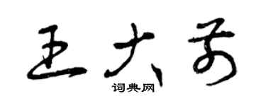 曾慶福王大前草書個性簽名怎么寫