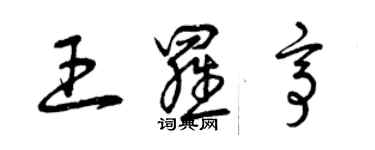 曾慶福王羅亭草書個性簽名怎么寫