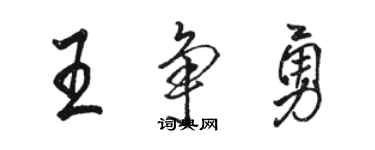 駱恆光王爭勇行書個性簽名怎么寫