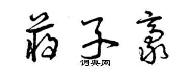 曾慶福蔣子豪草書個性簽名怎么寫