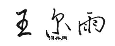 駱恆光王爾雨行書個性簽名怎么寫