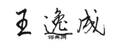 駱恆光王逸成行書個性簽名怎么寫