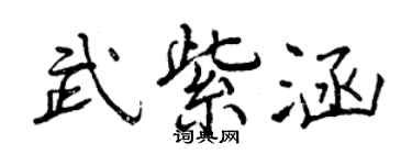 曾慶福武紫涵行書個性簽名怎么寫